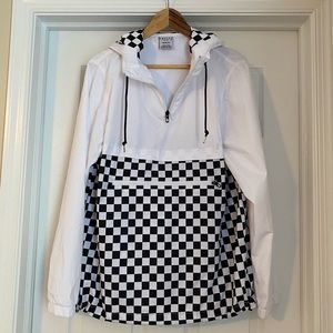 Empyre checkered white/black windbreaker pullover. Men’s medium